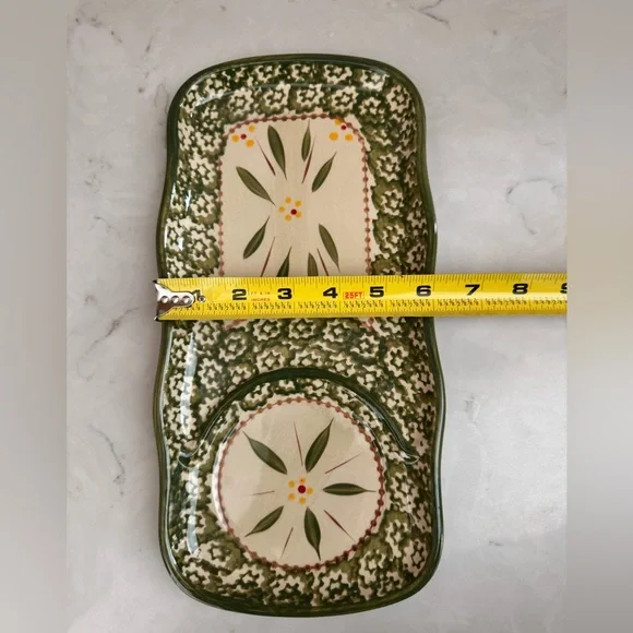 Temptations Presentable Ovenware by Tara~Old World~Serving Platter Ceramic Green - Picture 8 of 9